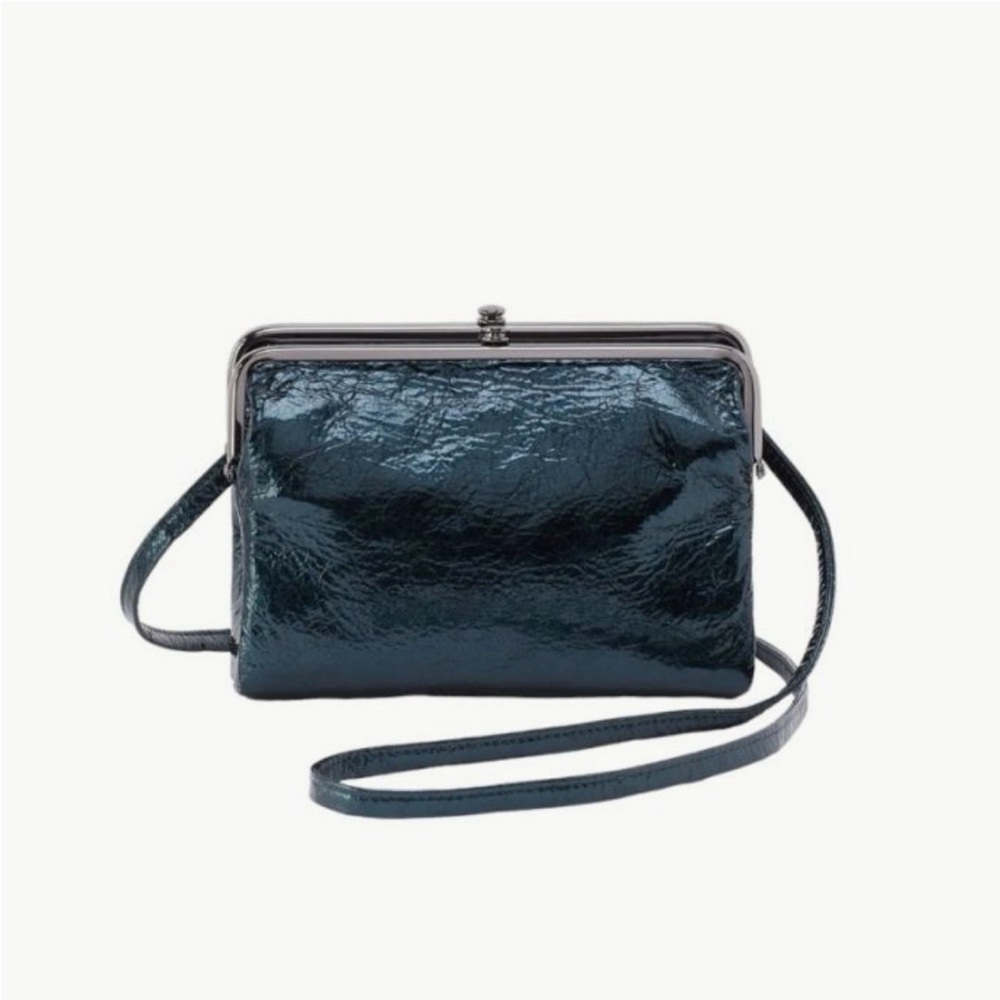 $198 Hobo Lauren Crossbody Bag in Spruce Patent Leather